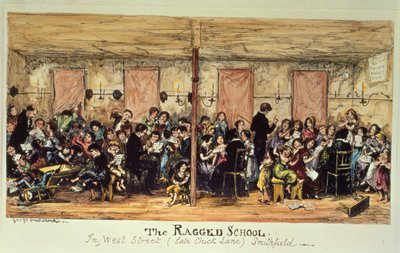 La escuela de los desarrapados, West Street (anteriormente Chick Lane), Smithfield de George Cruikshank